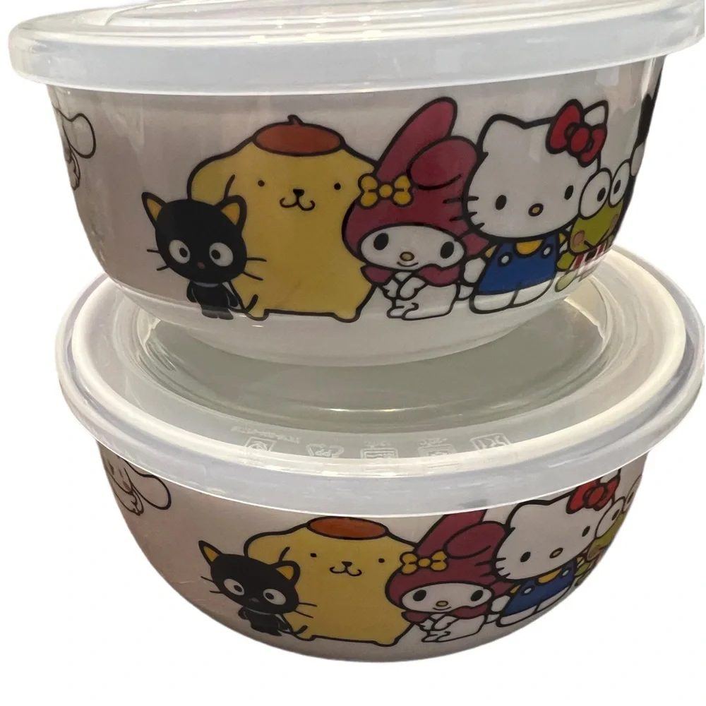 Hello Kitty and Friends Nesting Bowls with Pressure Release Lids